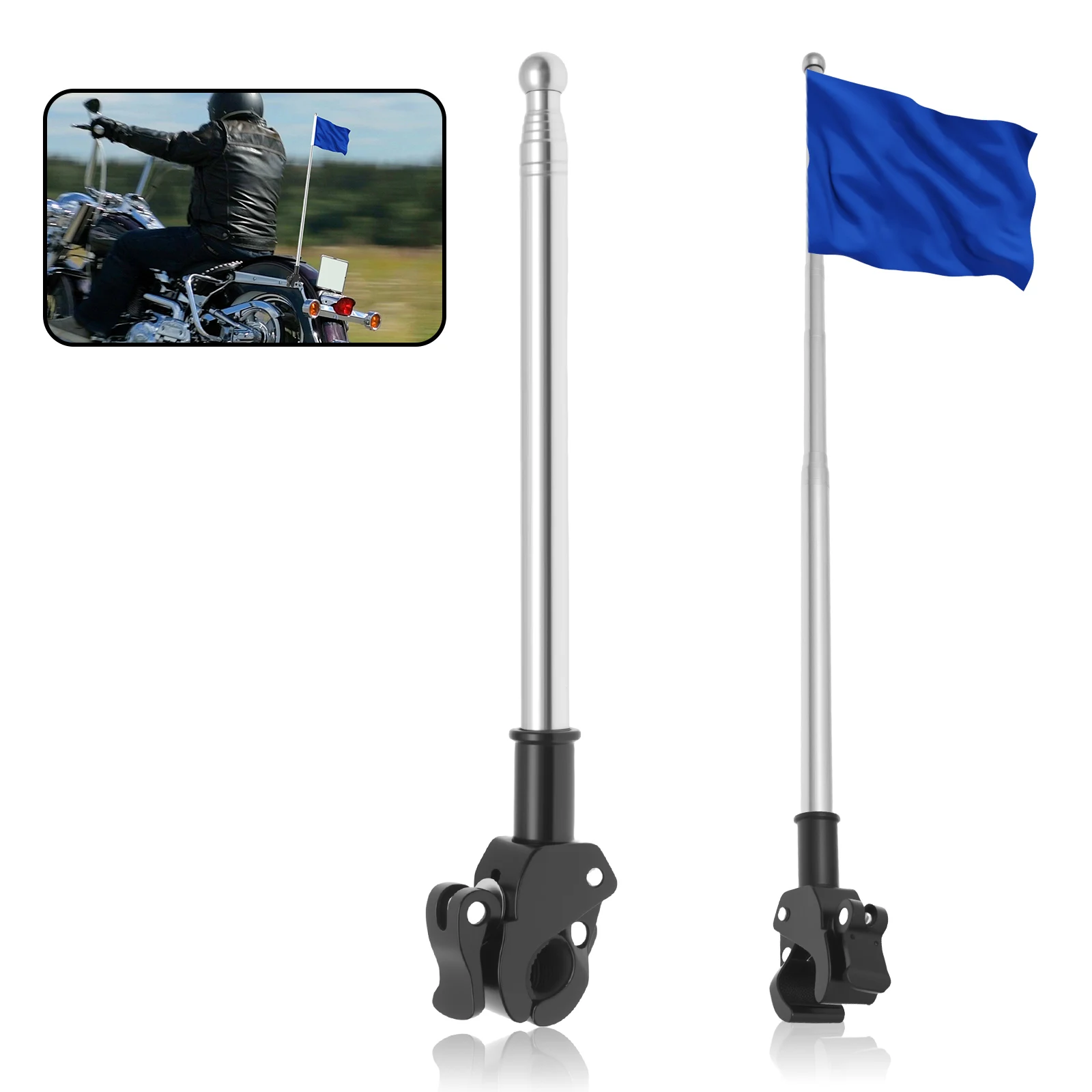Cycling Gear Shelf - 2 Piezas de Asta de Bandera
