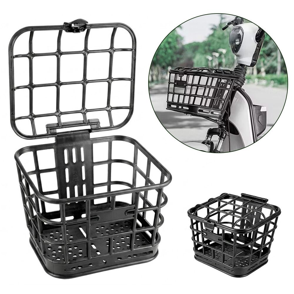 Cycling Gear Organizer - Cesta delantera para bicicleta, color negro,